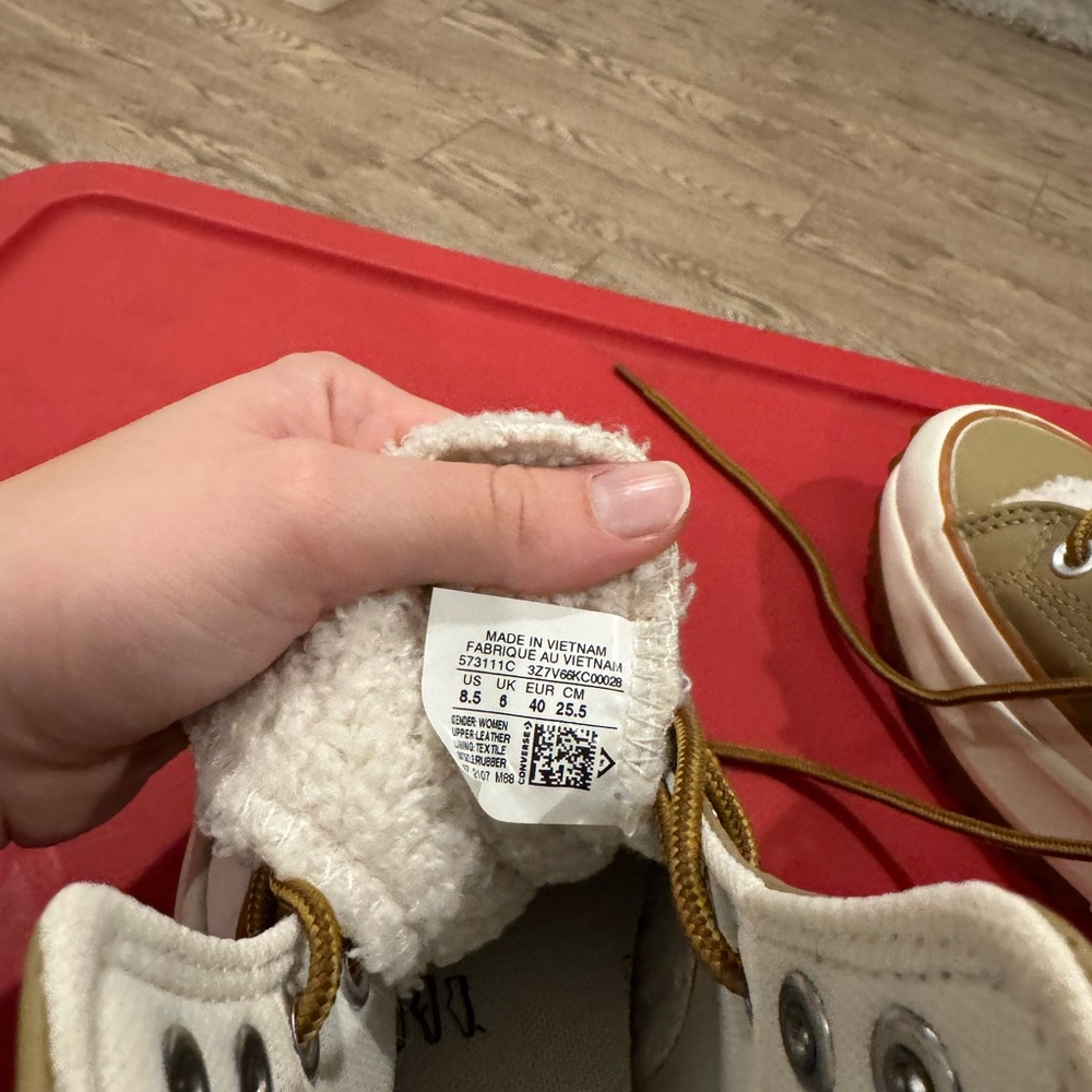 Converse High-Top Sneakers in Tan and White - Picture 4 of 4